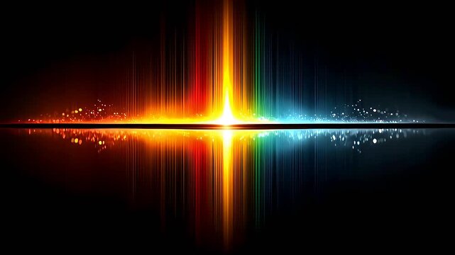Vibrant Rainbow Light Reflected on Dark Surface.