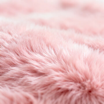 Soft pink fluffy fur texture background viewed from a close-up perspective showcasing its intricate texture and pastel color tones