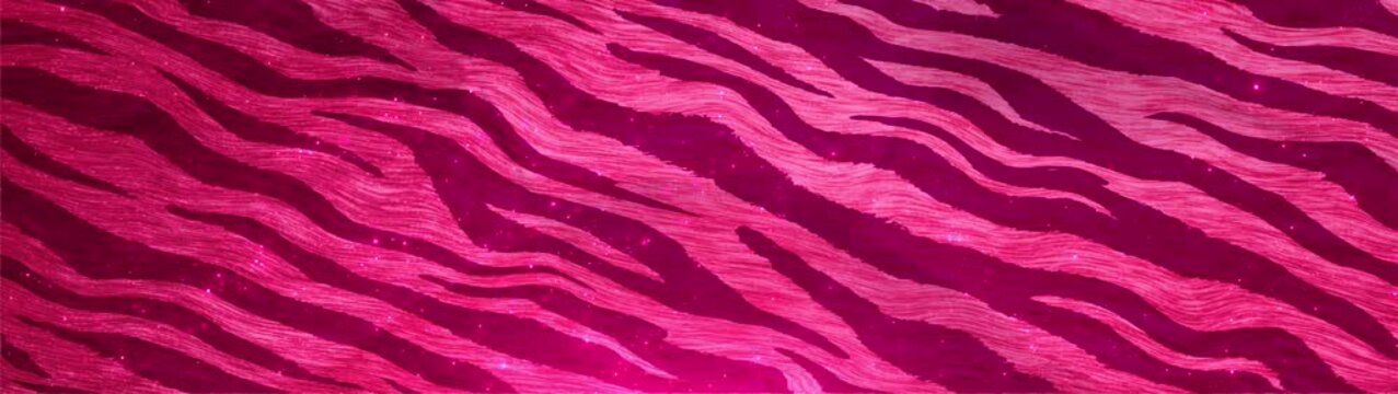 Pink Zebra Stripes Background with Metallic Shimmer