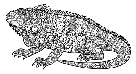 Obraz premium Intricately designed iguana with detailed patterns