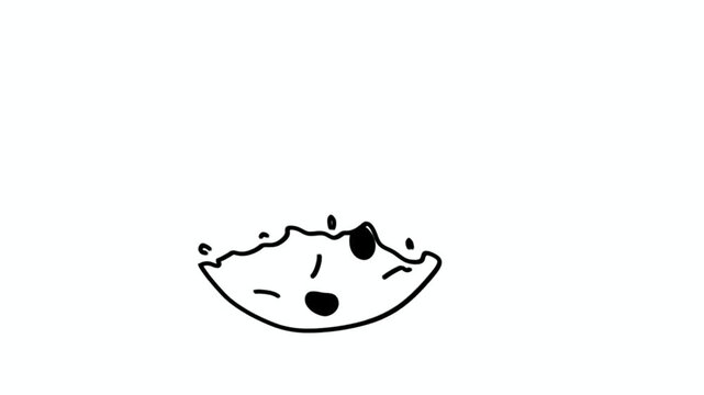Doodle cookie being eaten animation, simple food motion
