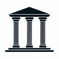 Obraz premium Ancient Architectural Icon with Doric Columns, Temple of Justice Illustration, History and Greek