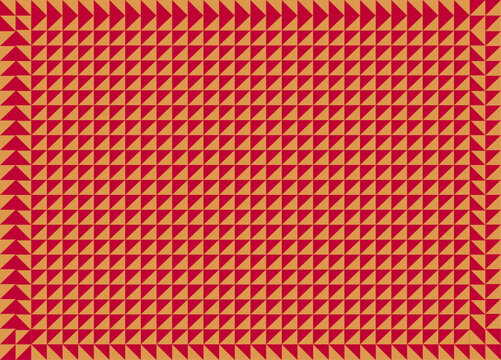 Patr&oacute;n geom&eacute;trico de tri&aacute;ngulos rojos y amarillos que forman una textura repetitiva y moderna