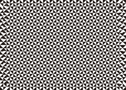 Patr&oacute;n geom&eacute;trico de tri&aacute;ngulos negros y blancos con efecto &oacute;ptico y textura repetitiva moderna