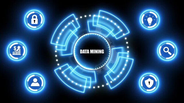 Data mining concept. Business, modern technology, internet and networking concept. glowing animation.