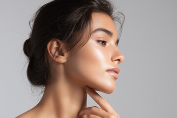 Naklejka premium Radiant Skin Close-up with Natural Glow
