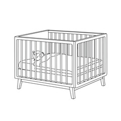 Empty metal shopping cage isolated on white background vector illustration