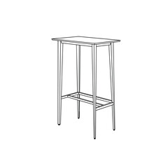 Black and white chair isolated on white background furniture icon illustration