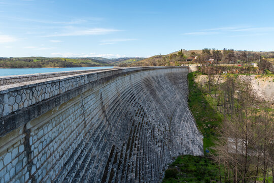 Marathon lake water dam near Athens