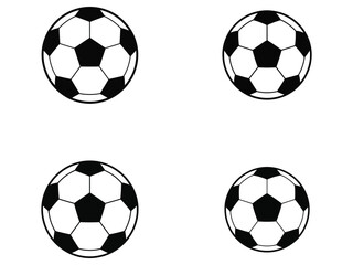 Classic soccer ball set isolated on white background