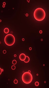 Glowing red bubbles on dark background