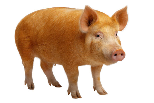 Farm Duroc Pig Isolated for Design Use
