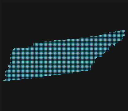 Tennessee Light Blue Point Grid Map on Black