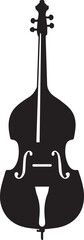 Upright Double Bass Silhouettes Front View for Jazz Music Logo © MdHasan