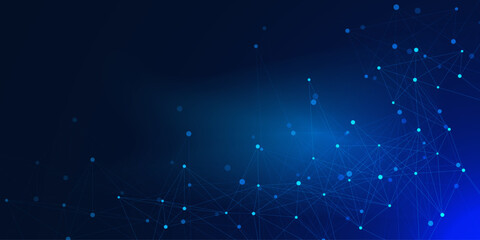 Digital connecting dots and lines background. Glowing plexus design. Big data visualization, science and technology concept. Vector © Alfan Subekti