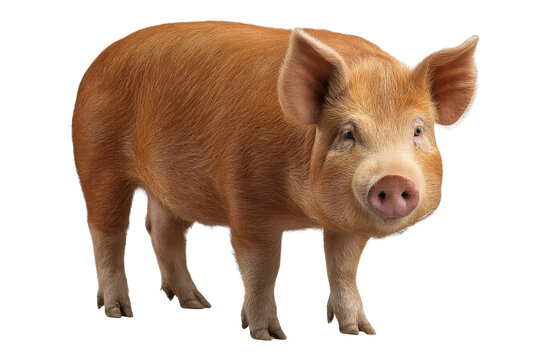 Farm Duroc Pig Isolated for Design Use