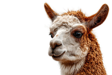 Fototapeta premium White Llama Isolated on Transparent Background