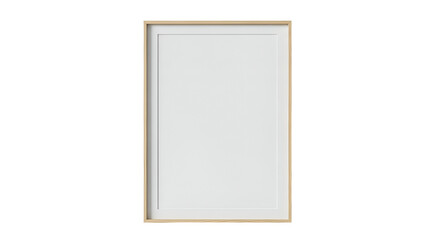Vertical Golden Frame With White Canvas Isolated On Black Background