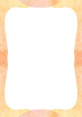 暖色のかわいい水彩のフレーム背景