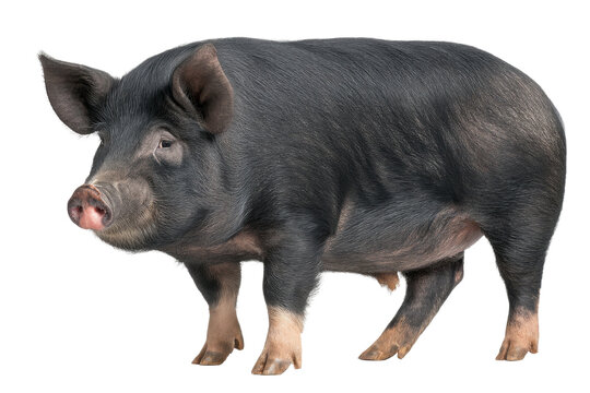 Black Berkshire Pig Isolated Transparent Background
