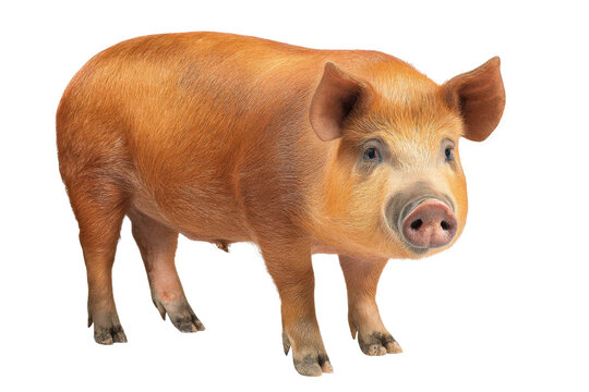 Domestic Duroc Cut Out on Transparent Background