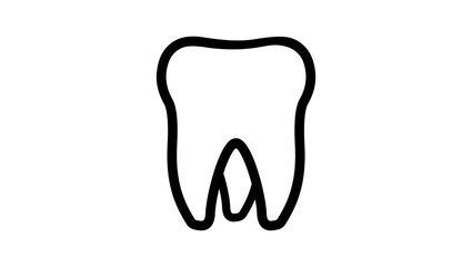 Obraz premium three-rooted tooth, black isolated silhouette