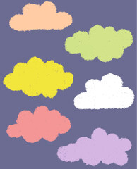 Colorful Hand-Drawn Pastel Clouds Collection