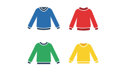 Four colorful long-sleeved sweaters displayed in a grid layout © Shahin Studio