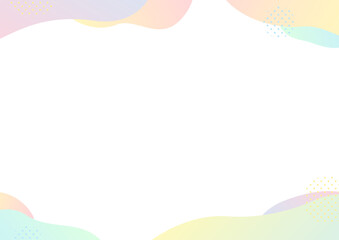 グラデーションのやわらかい形の背景フレーム