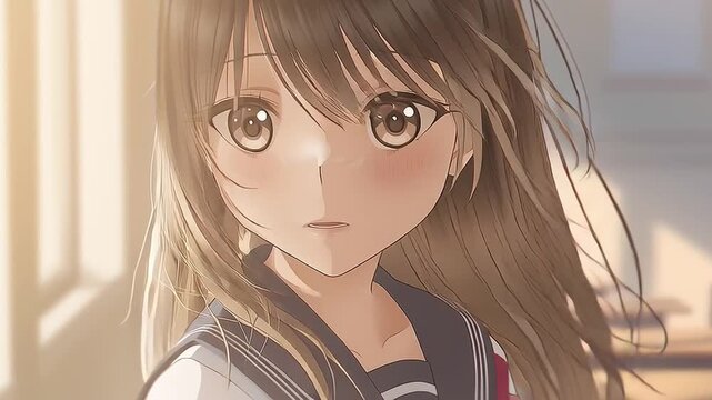 アニメ調の日本人美少女の様々なシーン_表情