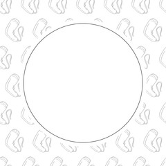 barbershop icon circle frame in doodle style