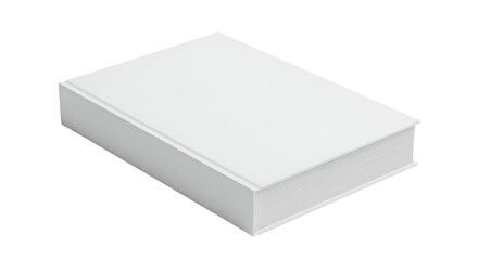Isolated White Book on Transparent Background Showing Detailed Texture and Shadows