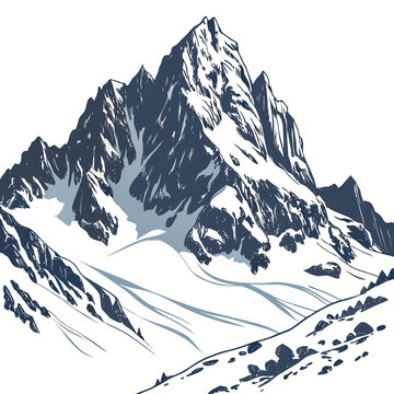Frozen alpine peak detailed mountain snow 1