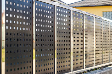 Modern Perforated Metal Fence &ndash; Contemporary Outdoor Privacy Panel
