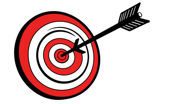 Arrow hitting the bullseye on a target, symbolizing success and accuracy