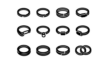 Looped robust icon vector design image simple component accessory utility black hardware