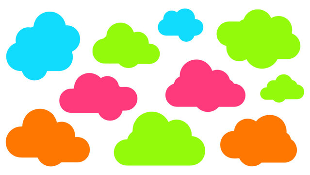 Colorful Cloud Shapes Collection - Bright, Playful, and Diverse