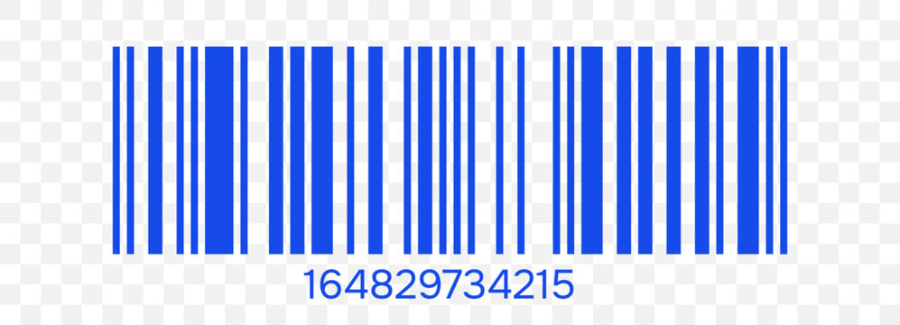 Barcode symbol built from long parallel bars and numeric code structure. Flat vector icon representing scan process, scanner equipment and product tracking. Suitable for label templates and retail des