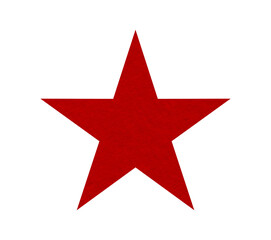 Obraz premium Red five point star isolated on transparent background PNG.