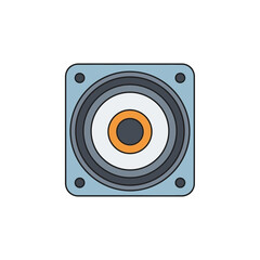 Modern Square Speaker Icon, Audio Equipment, Sound System Element