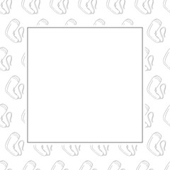 barbershop icon square frame in doodle style