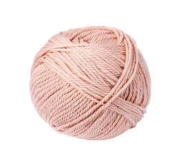 A ball of pink yarn on a black background for crafting