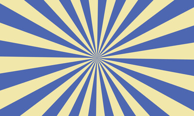 Obraz premium Vibrant blue and cream sunburst radial pattern element for energetic creative projects