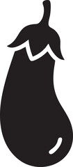 Naklejka premium A simple black silhouette of an eggplant against a plain background viewed from the side