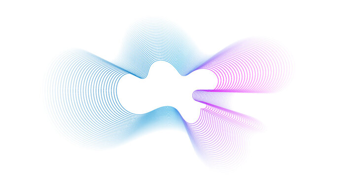 Sound equalizer icons with lines and dots, gradient neon circular sound wave frames, abstract radial music icons eps10.