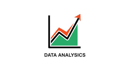 Data analytics visual representation of growth, finance, and the future on a white background