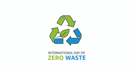 Fototapeta premium Zero Waste Logo with Recycling Symbol 1.