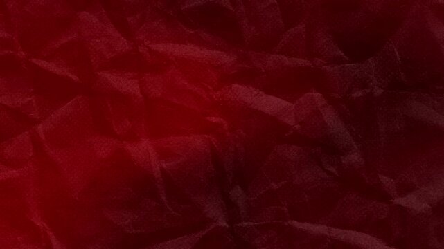 Abstract Dark Red Crumpled Paper Texture Background with Realistic Folds and Creases
