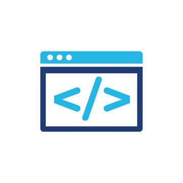 Coding Icon. Browser Window Vector Illustration. 