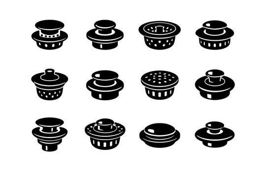 Icon plug simple filled vector drain strainer form device generation image stopper